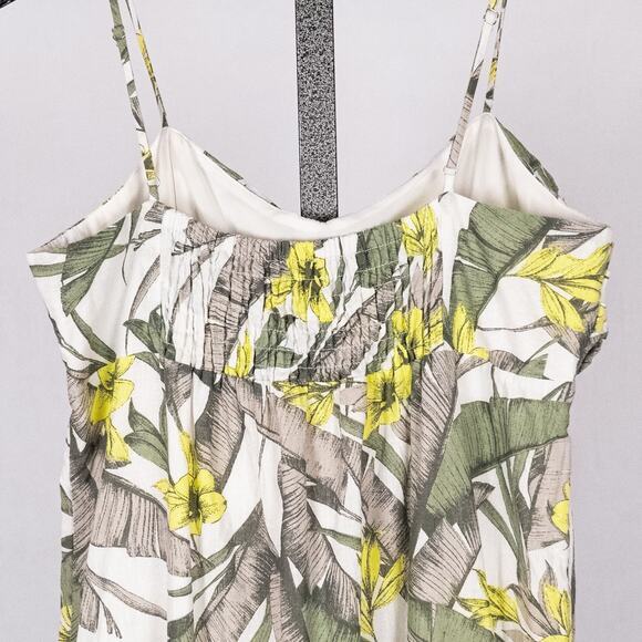 Banana Republic Linen Blend Floral Sundress Women's SZ 12 Tropical Beach Coastal - Picture 4 of 5